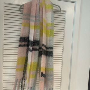 Anthropologie Pink and Yellow Plaid Scarf